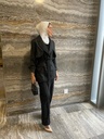 BLACK BACK CHIFFON TWIST BLAZER