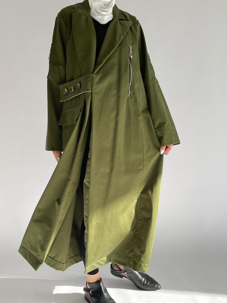 OLIVE LONG TRENCH