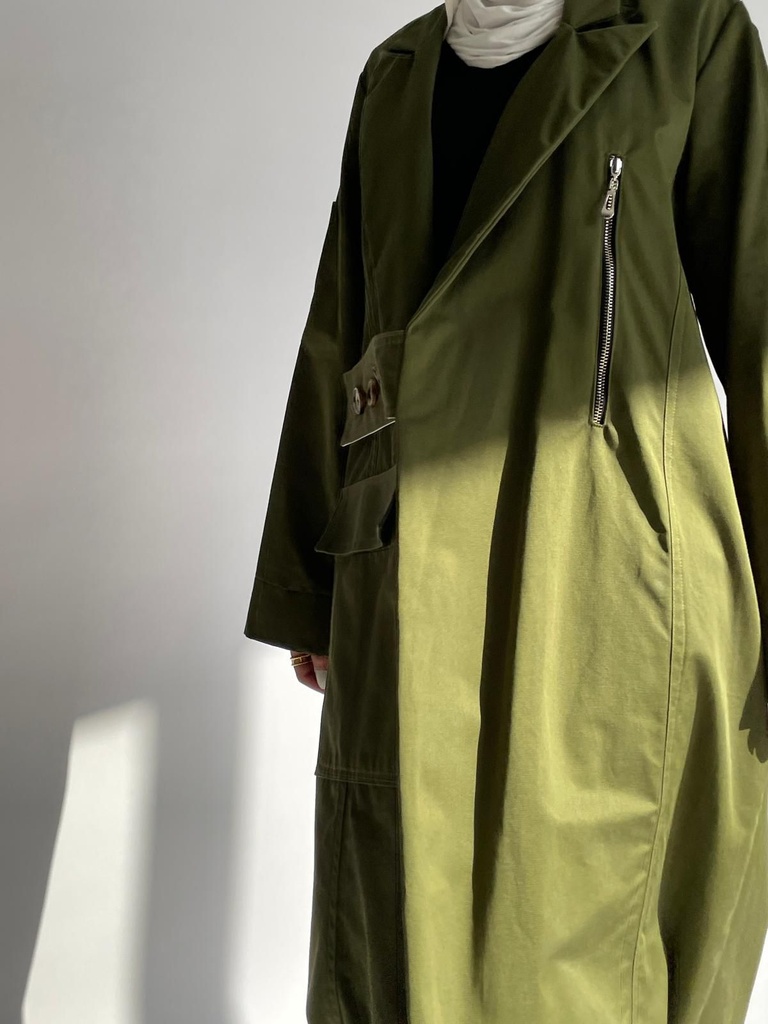 OLIVE LONG TRENCH