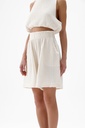 CRINKLE WHITE LONG SHORT