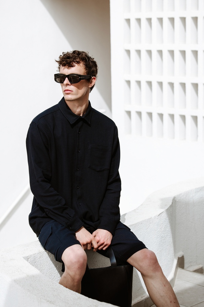 TU- COTTON BLACK SHIRT