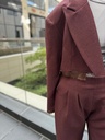 MAROON CROPPED PADDED BLAZER