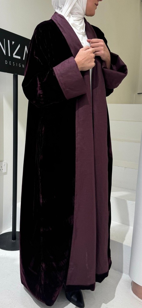 MAROON VELVET BISHT