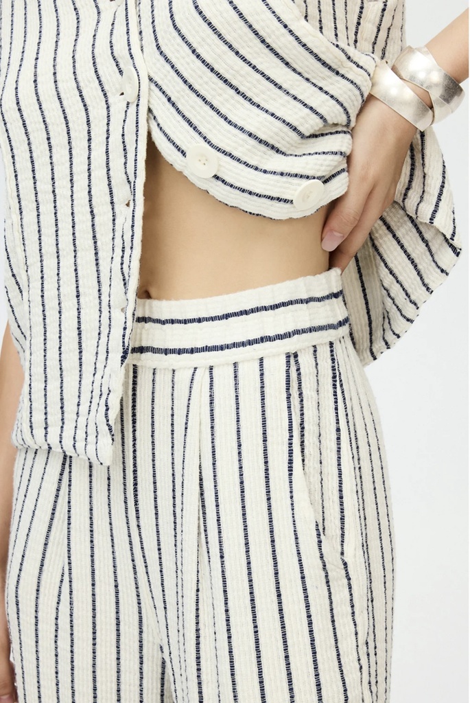 TU - STRIPED TEXTURED SLOUCHY PANTS