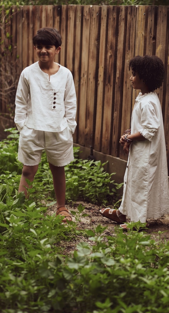 BOYS PLAIN WHITE LINEN SET