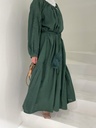 GREEN EYELET TASSEL DRESS