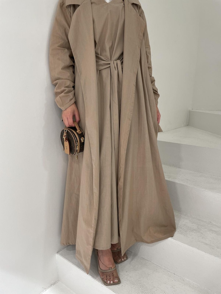 MOCHA TRENCH DRESS