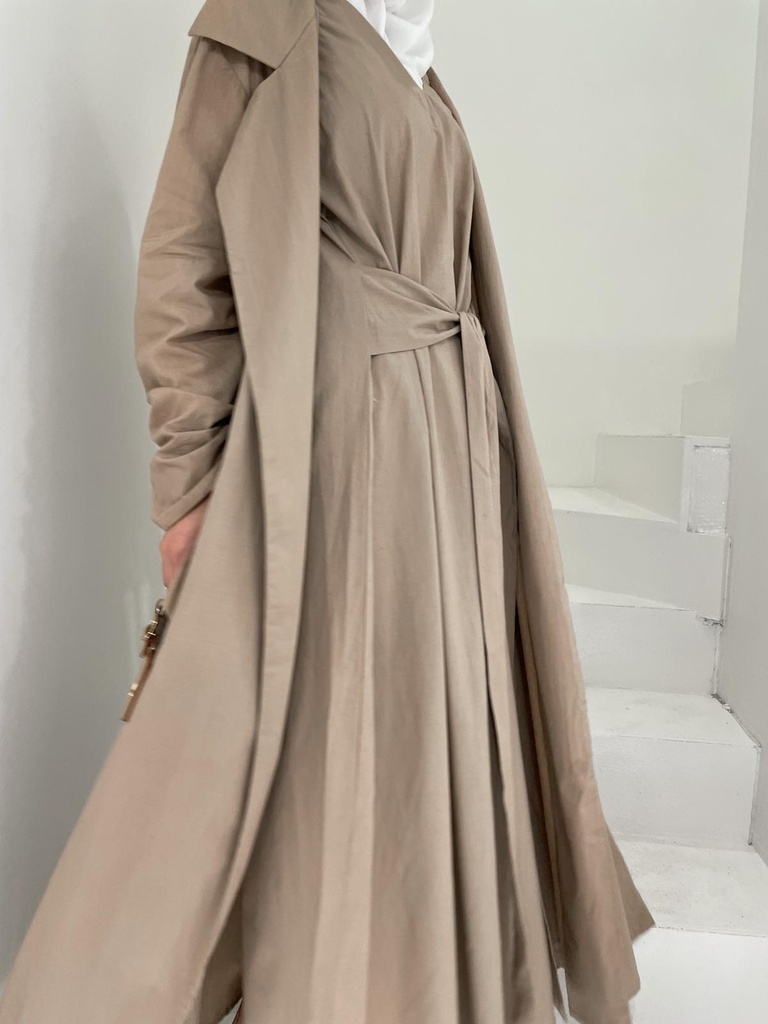 MOCHA TRENCH DRESS