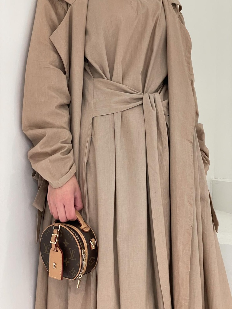 MOCHA TRENCH DRESS