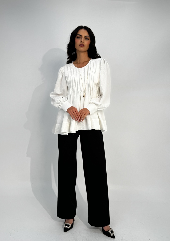 PLEATED LONGSLEEVE BLOUSE