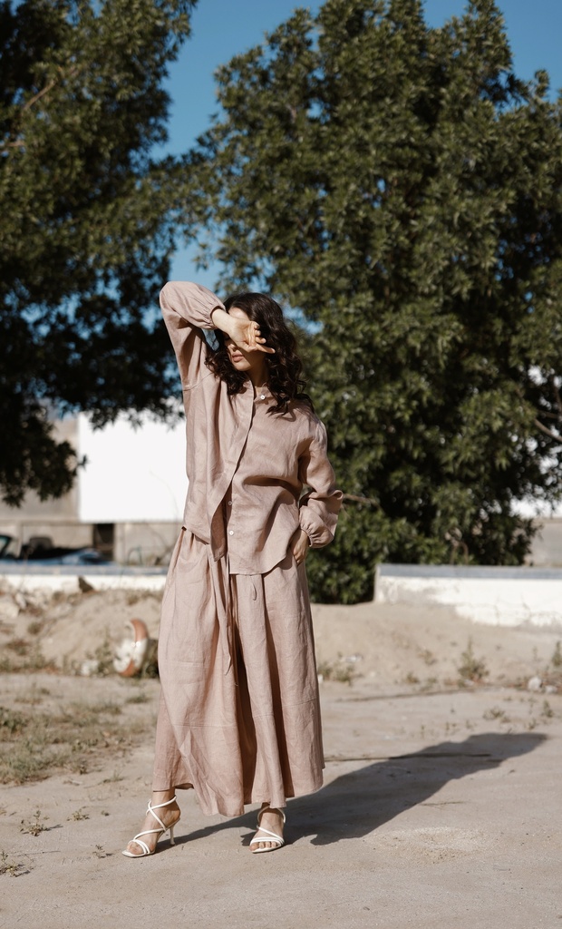 01-BACKLESS SHIRRED TWO PIECE SET