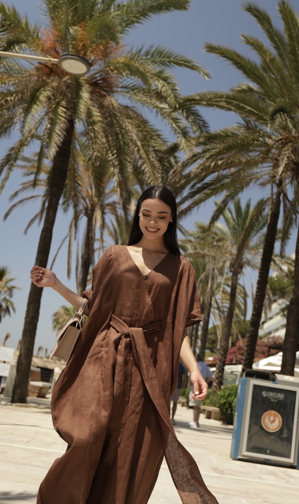 FITTED LINEN JUMPSUIT