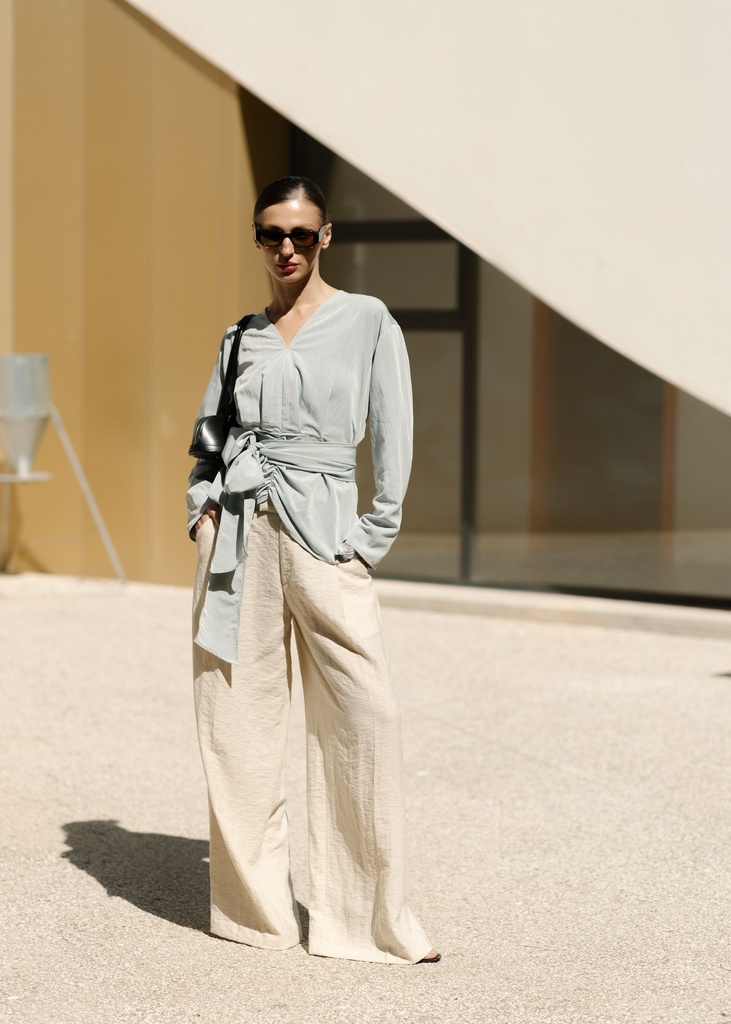 WIDE TWILL PANTS