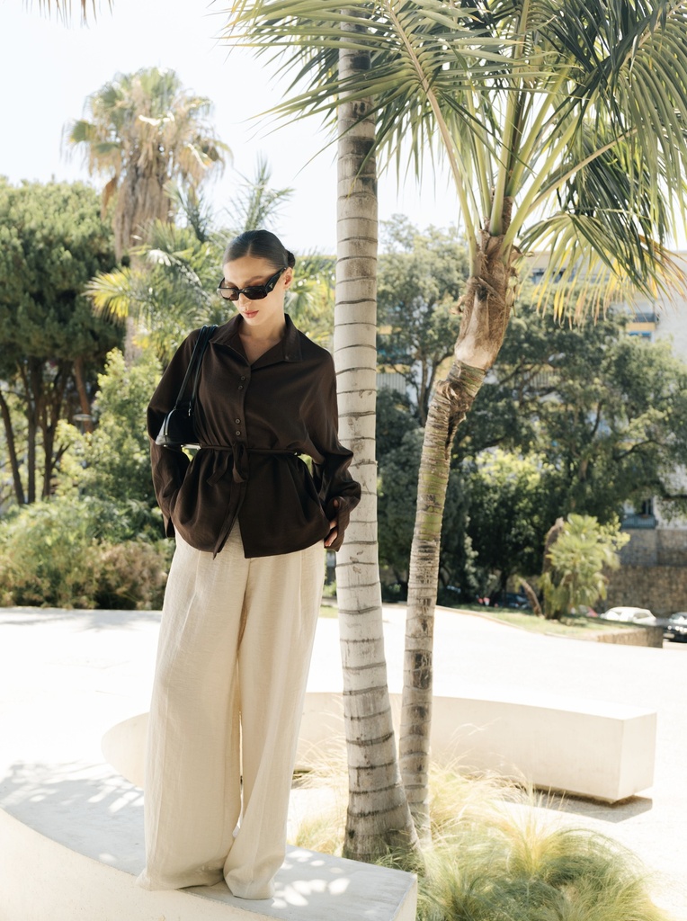 WIDE TWILL PANTS