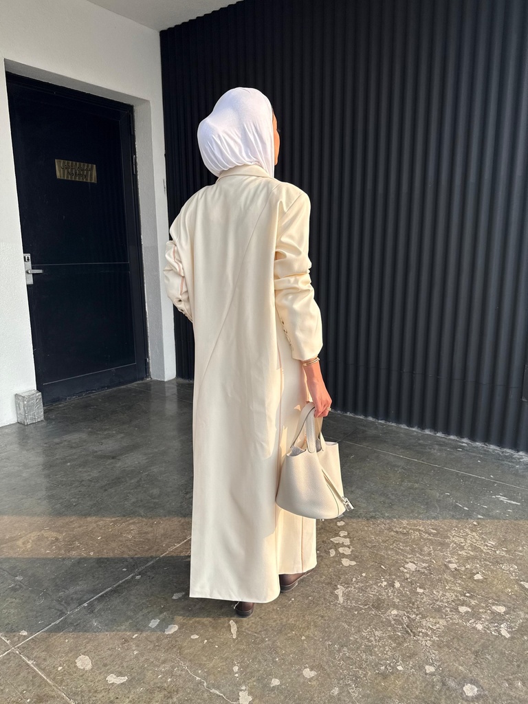 ELEGANT CREAM LONG COAT