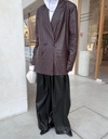 FW-14-BROWN LEATHER BLAZER
