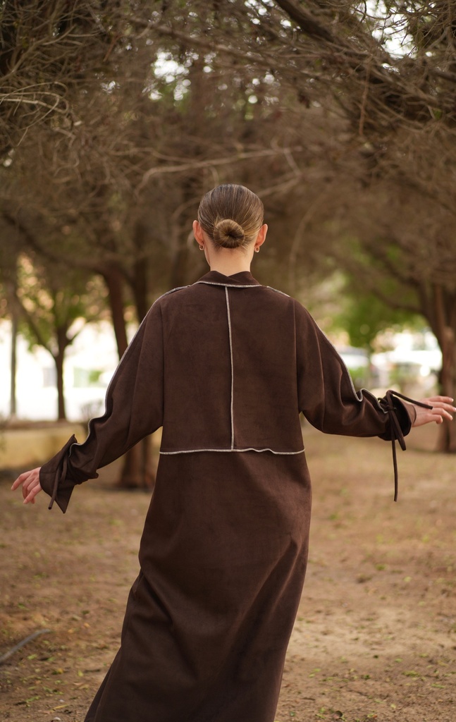 RA26-M37 BROWN SUEDE KAFTAN