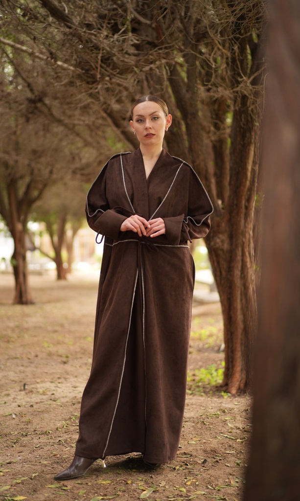 RA26-M37 BROWN SUEDE KAFTAN