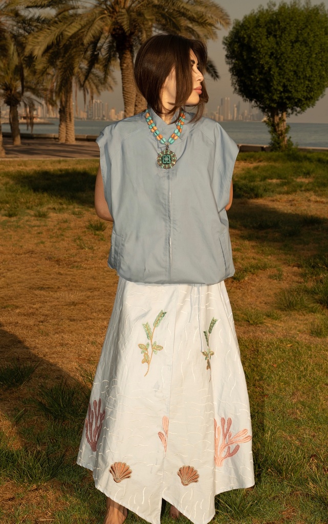 S26-D2-01 SEA GARDEN WRAP SKIRT