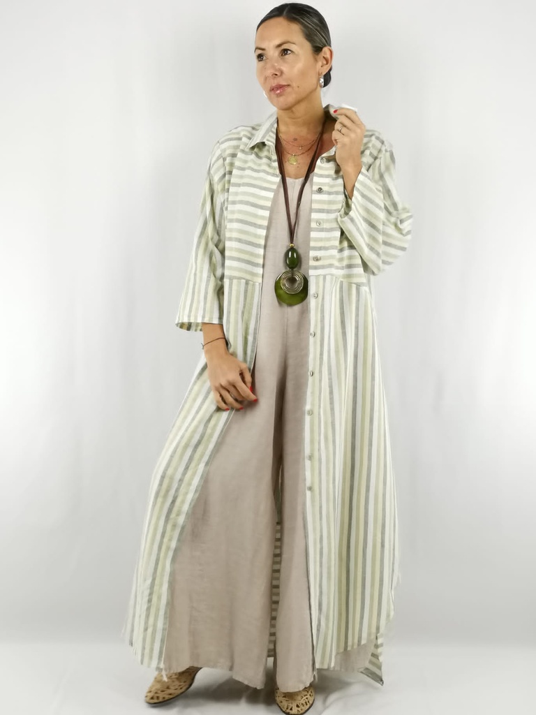 ZOE-LINEN SUMMER STRIPED JUMPSUIT