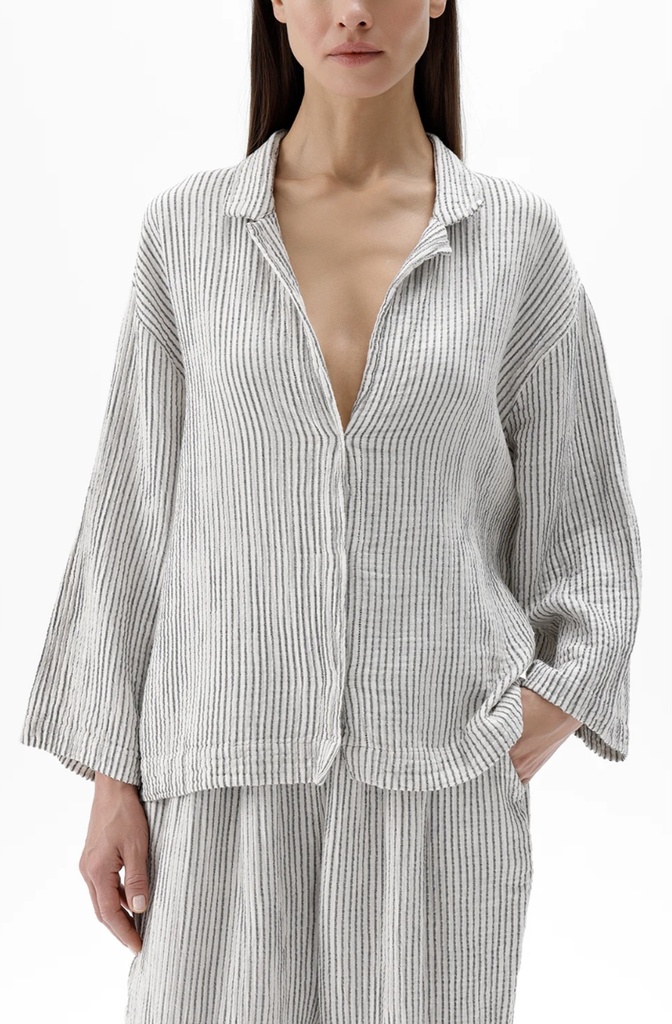 TU-STRAPPY LINEN SHIRT