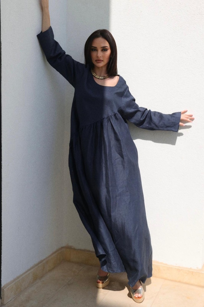 NAVY LENIN MAXI DRESS