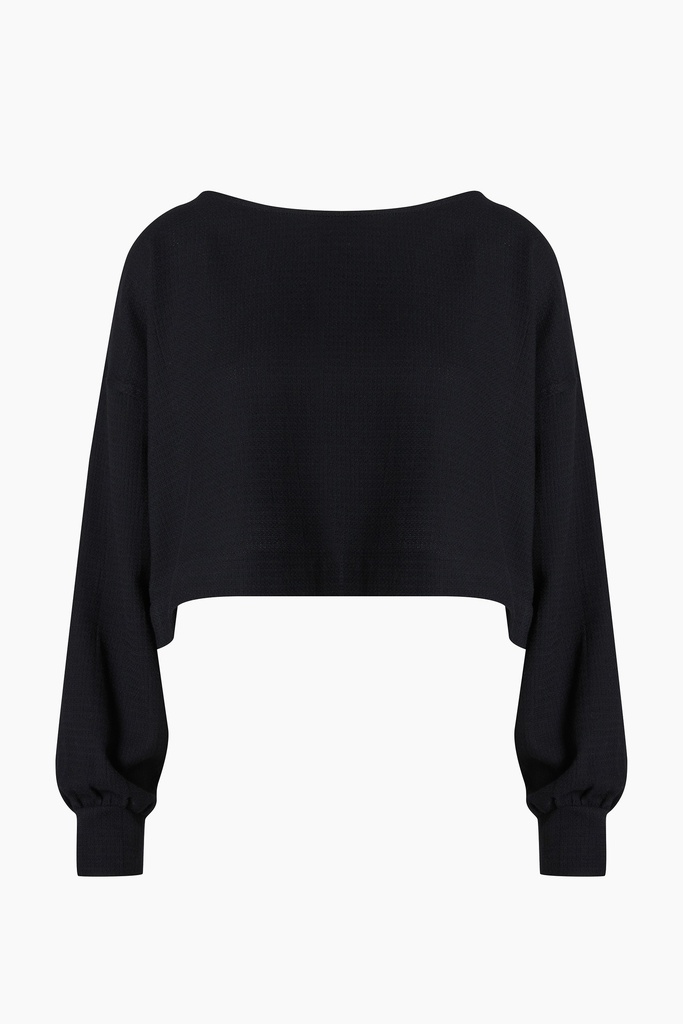 TU- BLACK CROP BLOUSE