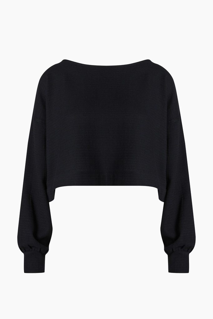 TU- BLACK CROP BLOUSE