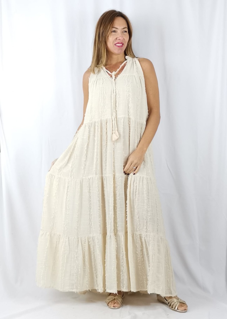 ZOE-JHANA-POMPOM MAXI DRESS