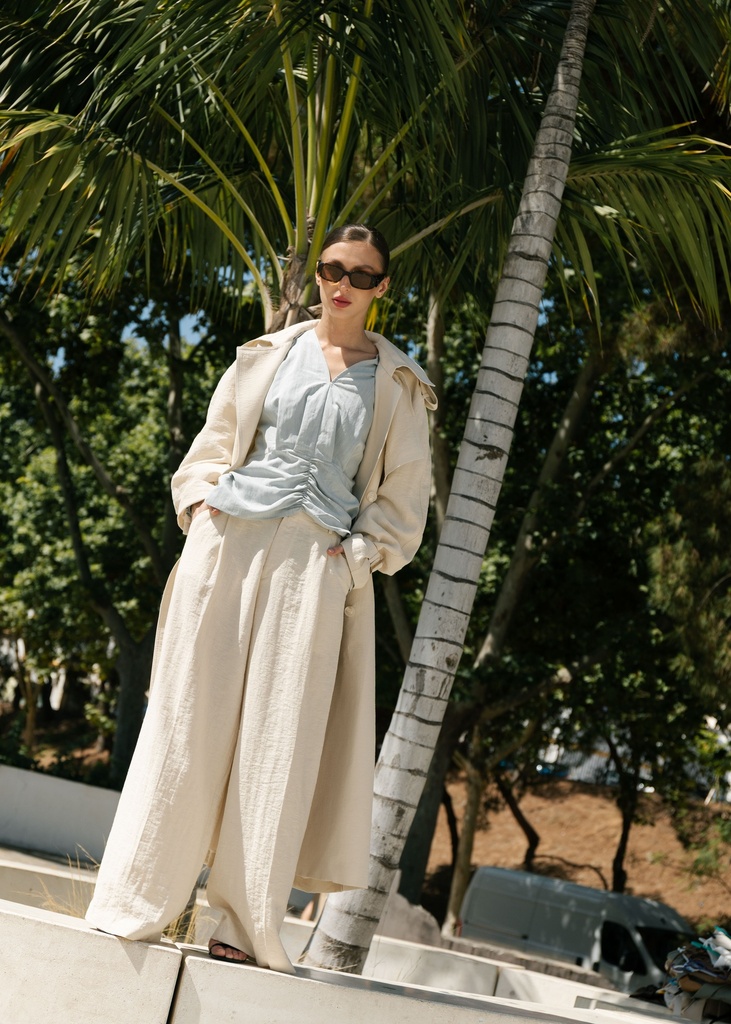 WIDE TWILL PANTS