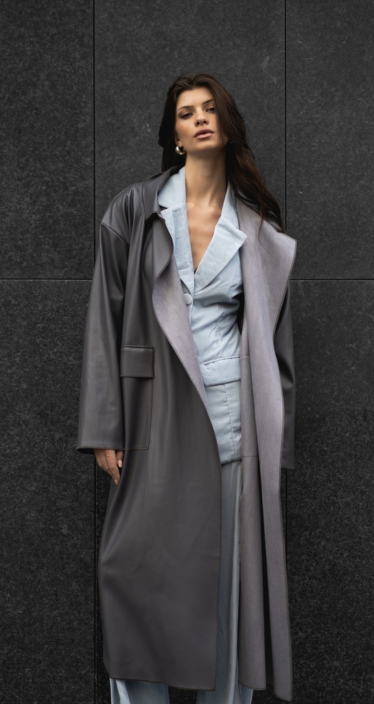 FW-30 LEATHER COAT (GRAY, 50)