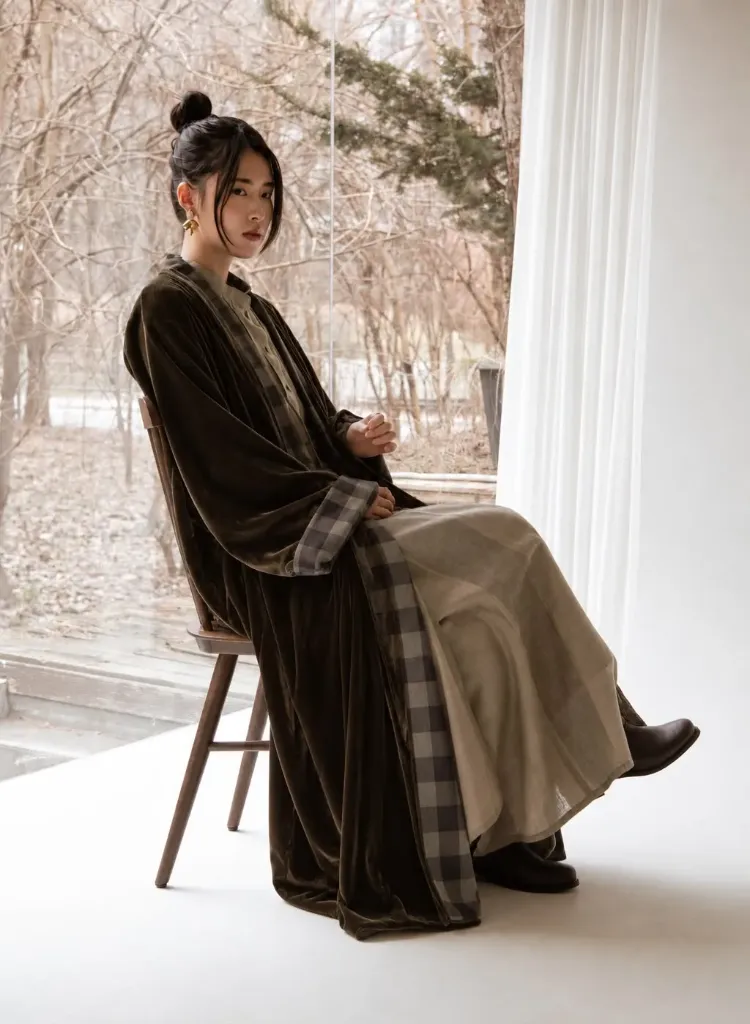 CHECKERED DARKGREY BISHT