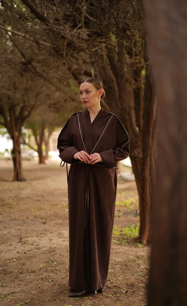 RA26-M37 BROWN SUEDE KAFTAN