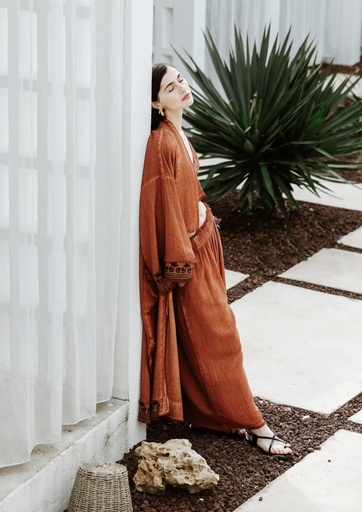 TU- TERRACOTTA PALAZZO PANTS