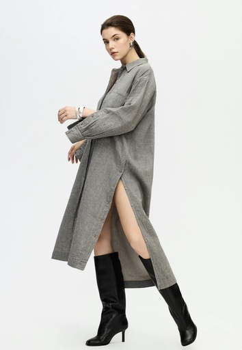 TU- GREY SHIRT DRESS