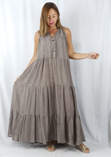 ZOE-JHANA-POMPOM MAXI DRESS