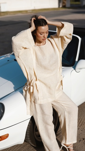 07-FREIZEIT BUTTER YELLOW LINEN SET