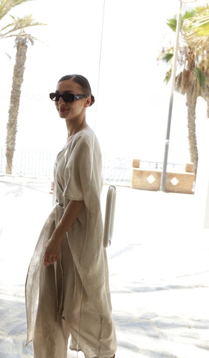 FITTED LINEN JUMPSUIT