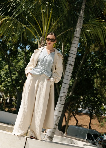 WIDE TWILL PANTS