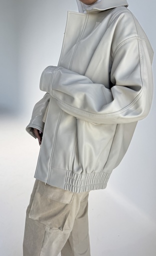 FW-10-LEATHER BALLOON COAT