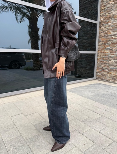 FW-10-LEATHER BALLOON COAT