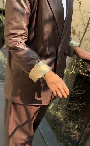 FW-14-BROWN LEATHER BLAZER