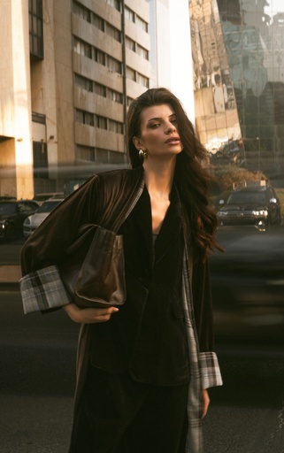 CHECKERED BROWN BISHT