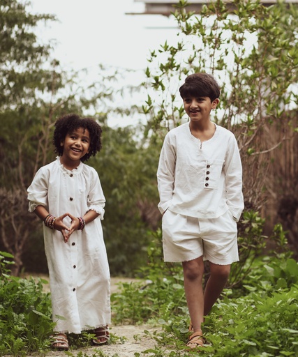 RAMADAN-BOYS PLAIN WHITE LINEN SET