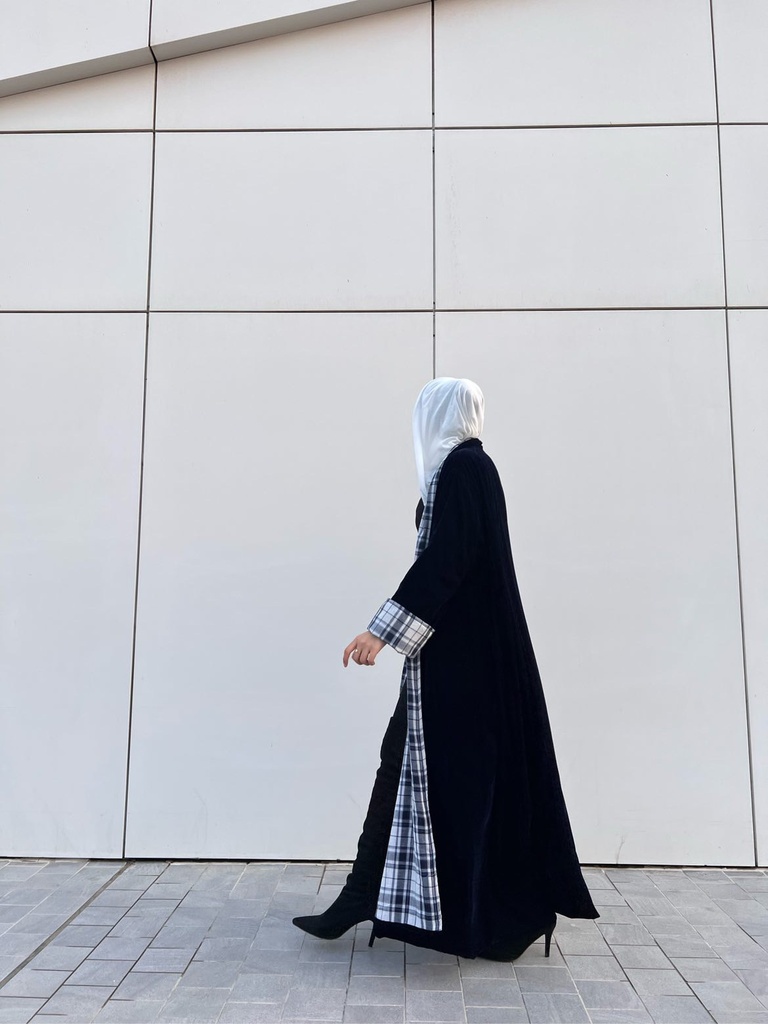 NAVY VELVET BISHT