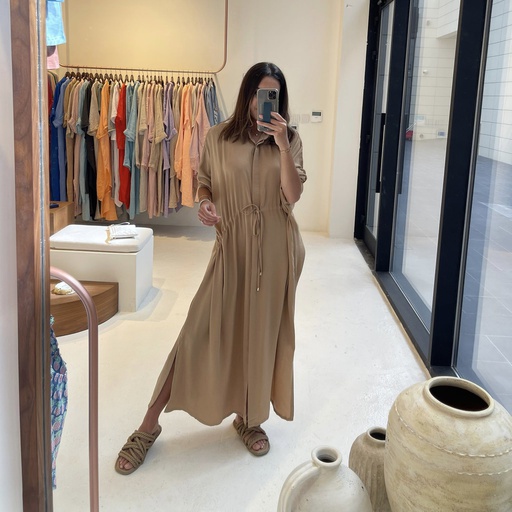 [TU-WAGNAR-FS] PLAIN BEIGE DRESS