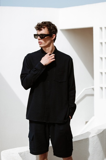 TU- COTTON BLACK SHIRT